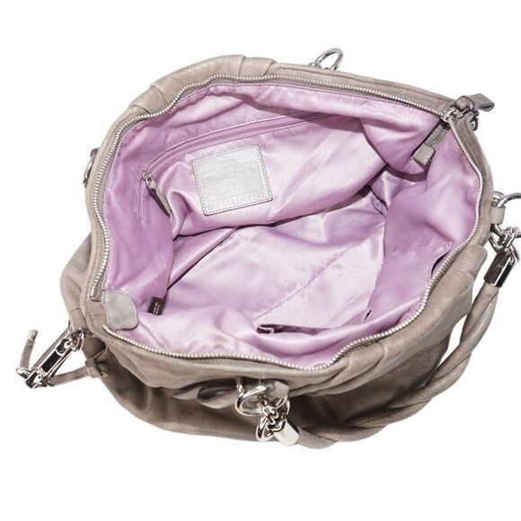 Coach Gray Shimmer Pleated Madison Satchel 17766 - Picture 2 of 7